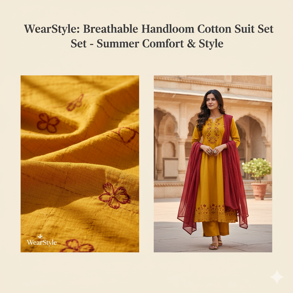 Breathable Handloom Cotton Suit Set