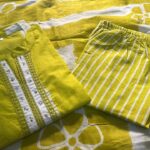 Designer Stripe Cotton 3-Piece Suit Set with Sequence Work