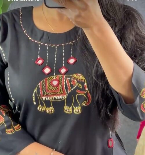 Jaipuri Hand Block Cotton Set with Mirror Work