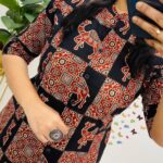 Jaipuri Print A-Line Cotton Co-ord Set red