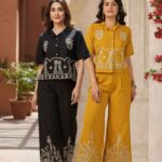 Embroidered Cotton Flex Shirt & Flared Plazo Co-ord Set