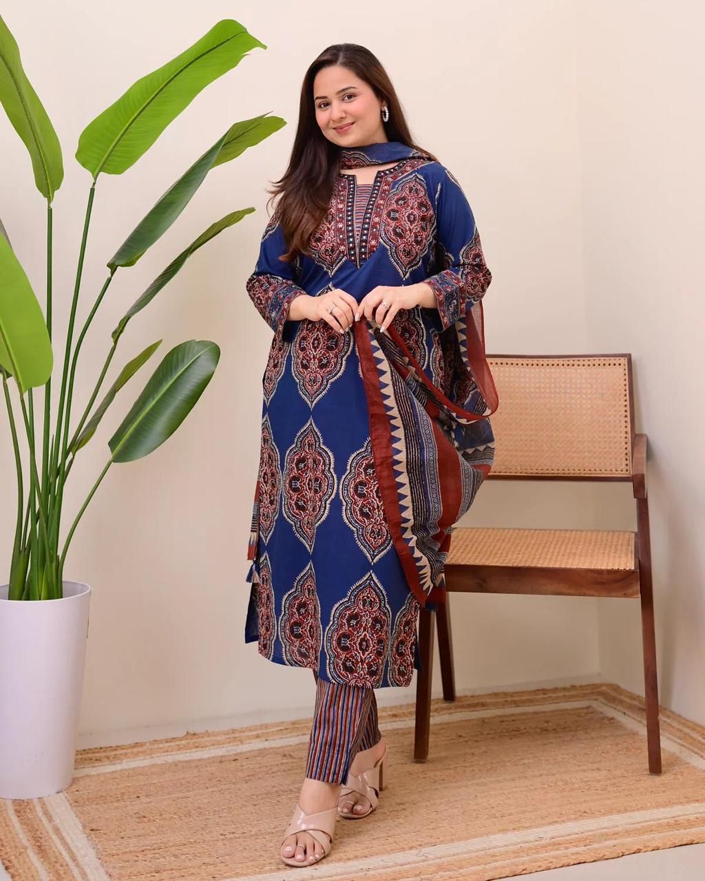 Block Print Cotton Suit Set 3pc