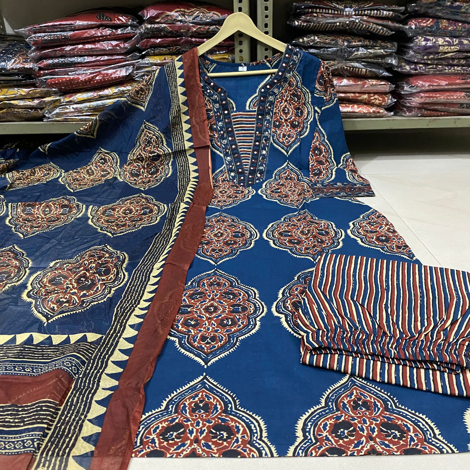 Block Print Cotton Suit Set 3pc