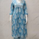 blue aline cotton suit wearstyle
