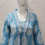 blue aline cotton suit wearstyle