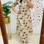 Floral Print Cotton A-Line Co-ord Set