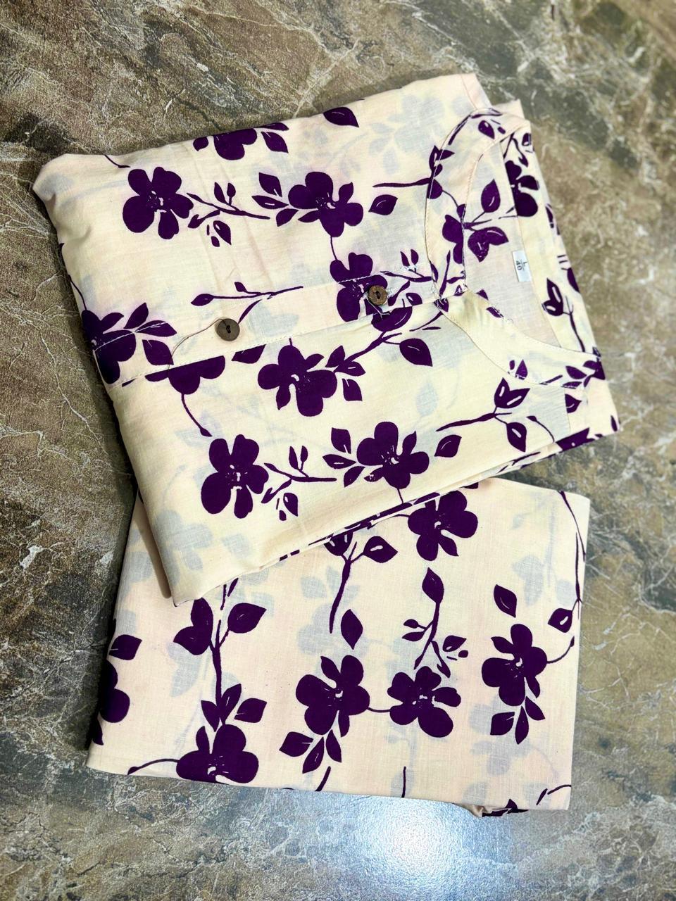 Floral Print Cotton A-Line Co-ord Set Floral Print Cotton A-Line Co-ord Set