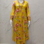 Alia Cut Lotus Print Cotton Suit
