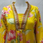 Alia Cut Lotus Print Cotton Suit