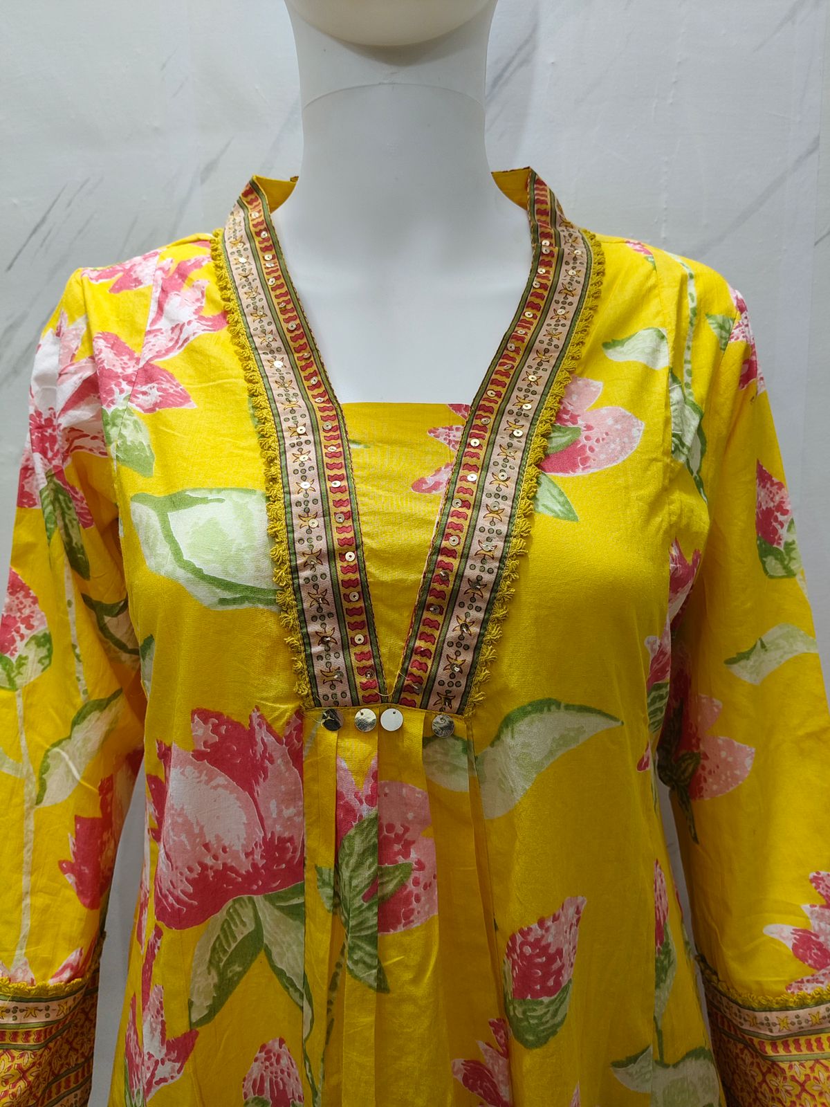 Alia Cut Lotus Print Cotton Suit Alia Cut Lotus Print Cotton Suit