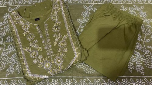 Green Embroidered Anarkali Suit