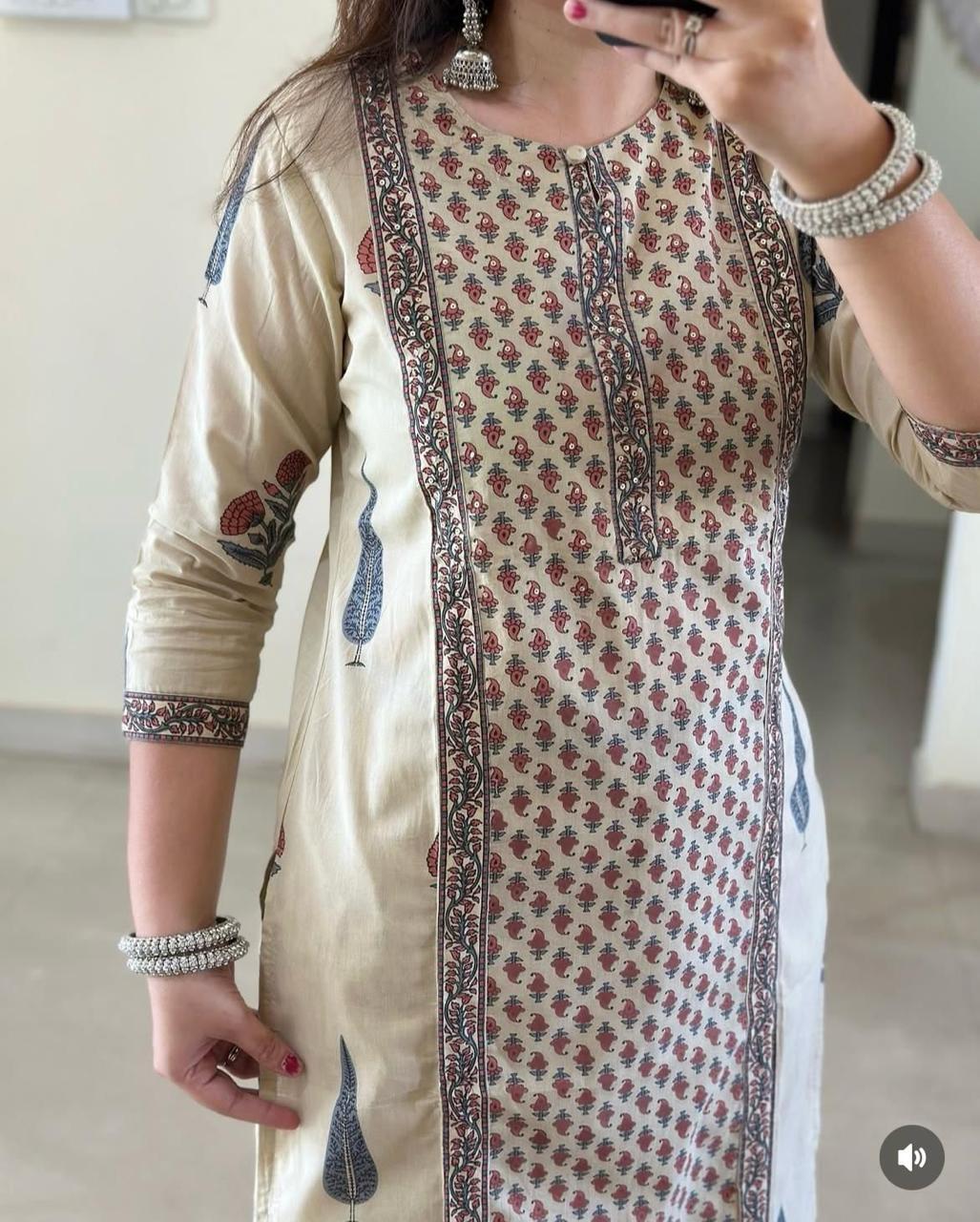 Block Print Frock Style Kurti Set Block Print Frock Style Kurti Set