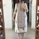 Block Print Frock Style Kurti Set