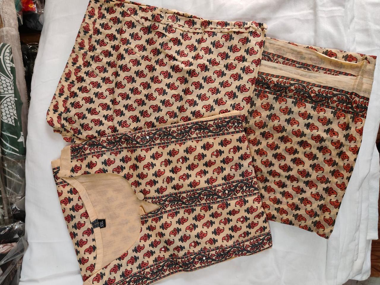 Block Print Frock Style Kurti Set Block Print Frock Style Kurti Set