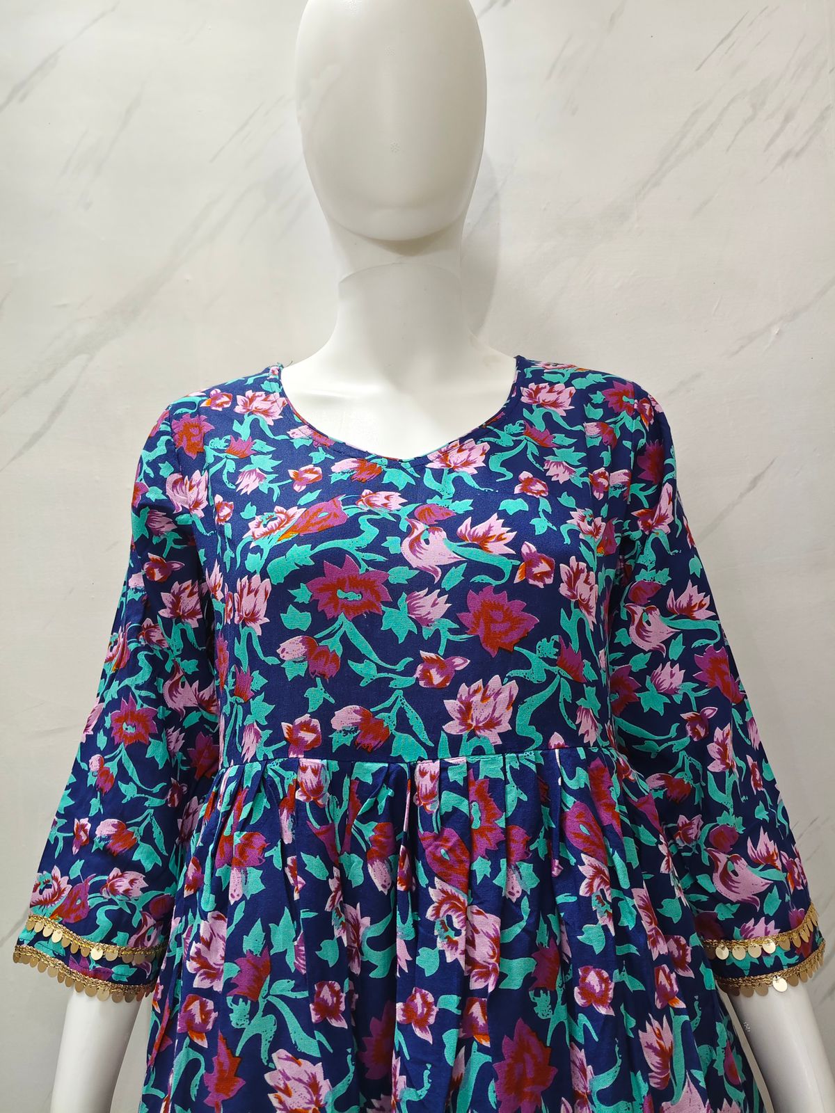 Floral Print Heavy Rayon Anarkali Set Floral Print Heavy Rayon Anarkali Set