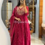 Rani Pink Embroidered Anarkali Gown