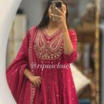 Rani Pink Embroidered Anarkali Gown