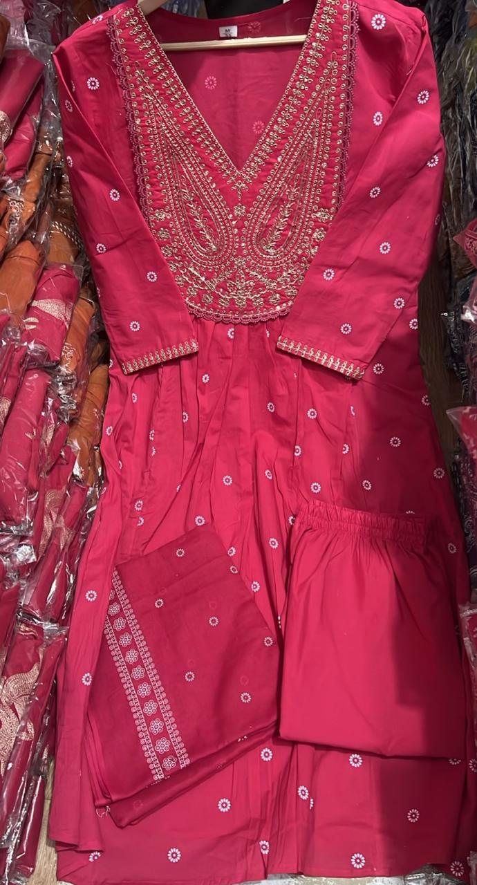 Rani Pink Embroidered Anarkali Gown Rani Pink Embroidered Anarkali Gown